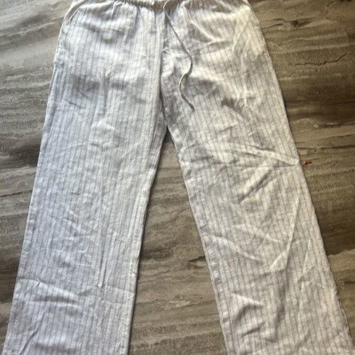 H&M striped summer pants size M, like new, grey and beige
