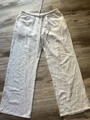 H&M striped summer pants size M, like new, grey and beige