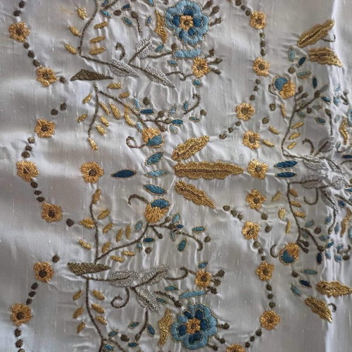 Handmade tsevres with handmade lace, slight wear
