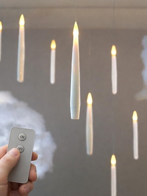 Festive Lights Floating LED Candles Set of 10 with Remote like new