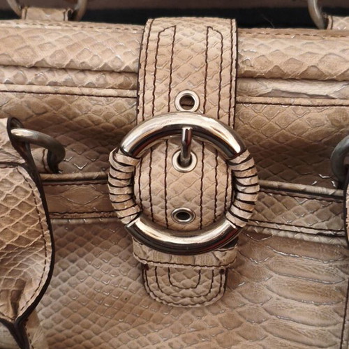 Nine West Vintage Y2K Satchel Doctor Bag in Nude snakeskin, like new