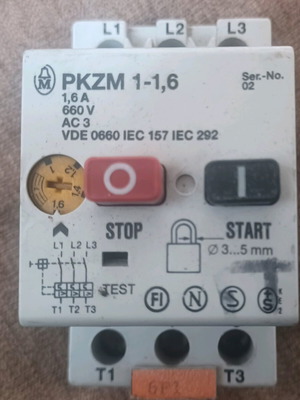 Klockner Moeller PKZM 1-1.6 Motor Protection Circuit Breaker used