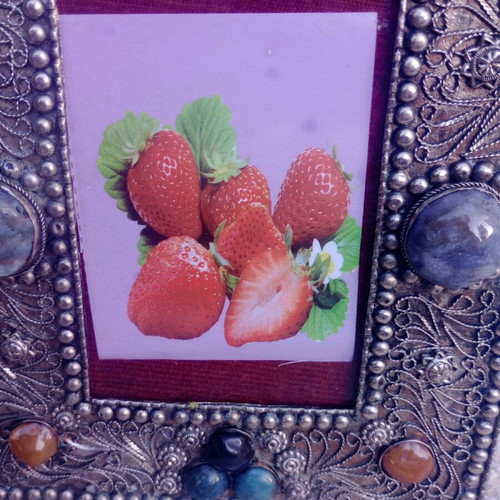 Alpaca frame with agate stone insets like new