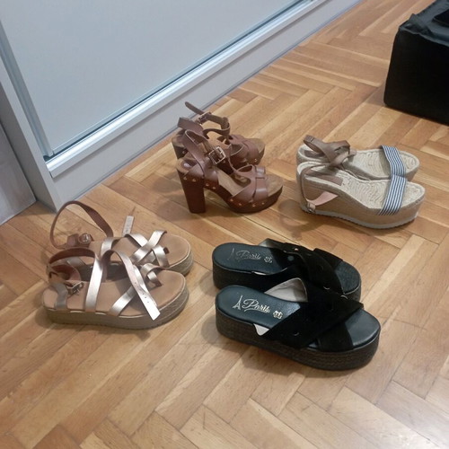 Women's summer shoes like new, 3 leather pairs, size 38