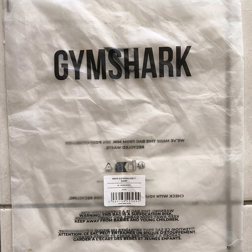 Gymshark Onyx 5.0 T-shirt brand new, size M, black-gray