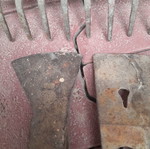 Old tools used, axe and rake
