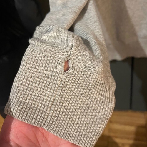 Zara knitwear like new, grey, size S with small sleeve defect