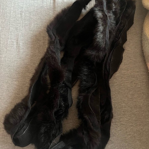 Package of various fabrics and fur trim, coat fur collars