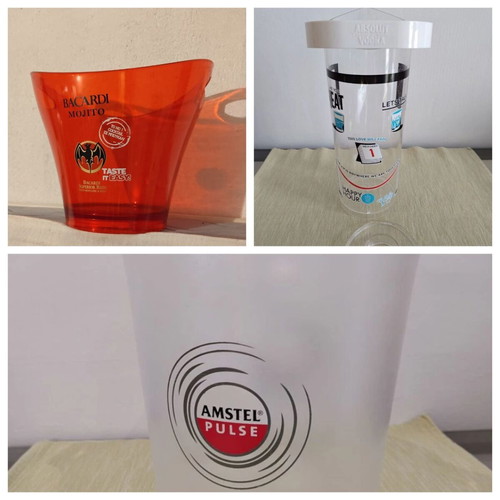 Ice Buckets Bacardi Absolut Amstel set used