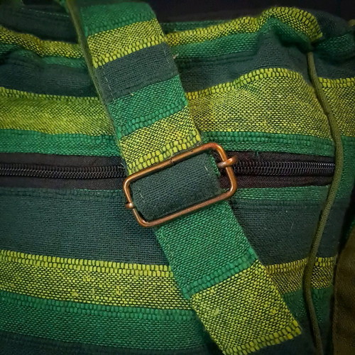 Cotton sling bag green with copper moon charm new