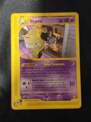 Hypno Pokemon 16/147 Aquapolis Rare Vintage Card used