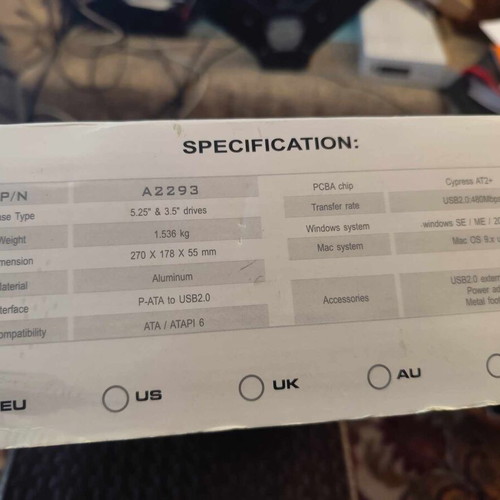 Thermaltake Muse A2293 external aluminum enclosure like new