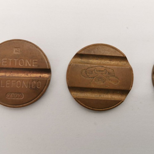 Gettone Telefonico phone tokens used, pack of 5 pieces