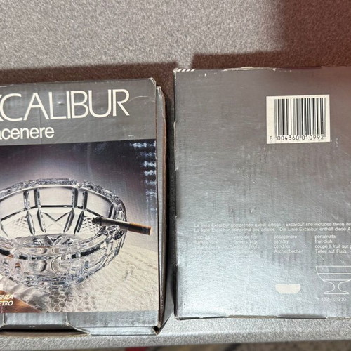 Excalibur crystal ashtrays new, made in Italy