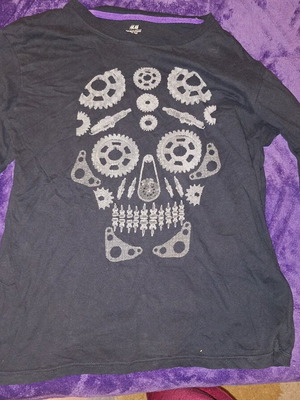 H&M long-sleeve shirt used with Skull Gear design, age 14