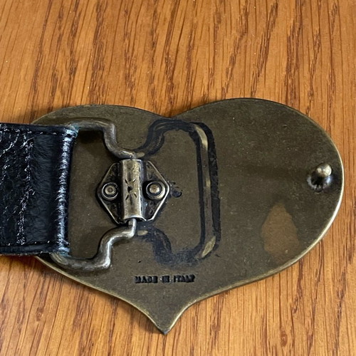 Leather belt Moschino jeans used, size 90 cm, bronze buckle