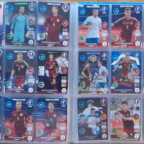 Euro France 2016 Adrenalyn XL album with 413/459 cards used