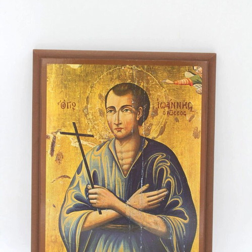 Saint John the Russian Orthodox Byzantine Icon 18.5x24.5cm Handmade