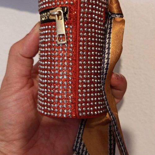 Keychain wallet like new, red with strass and glitter