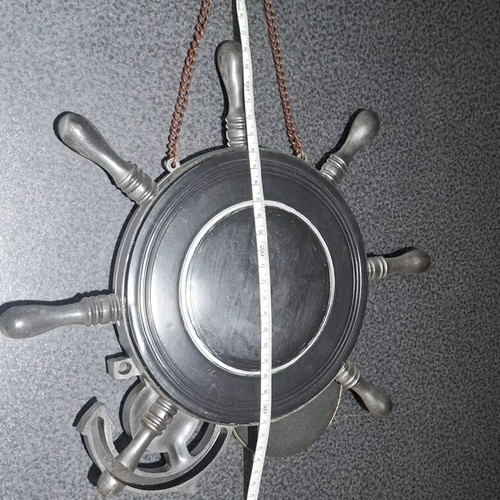 Soviet Wall Mirror Ship Wheel with Thermometer vintage, like new
