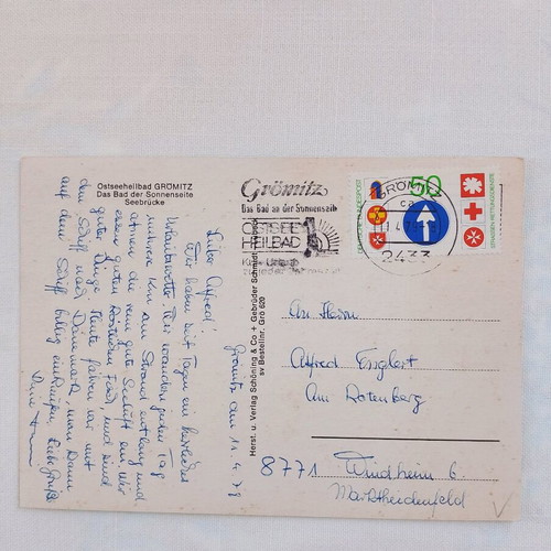 Postcard used, mailed from Germany