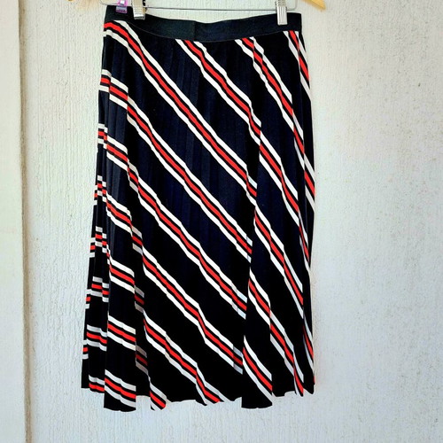 OVS striped pleated midi skirt with elastic waist, Italy