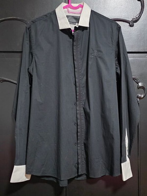 Philipp Plein Homme Black Shirt like new with white collar and cuffs