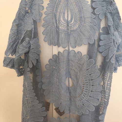 Blue beach kimono XXXL used with lace