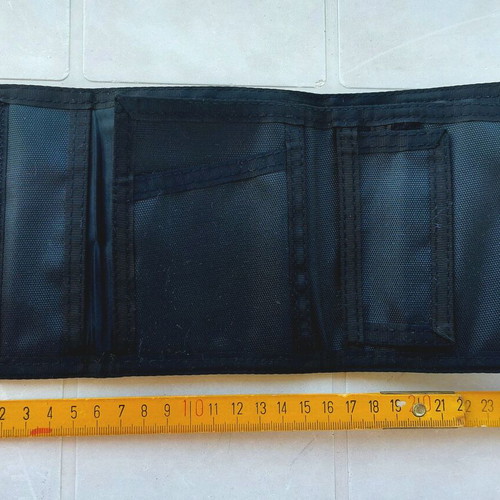 Bartuggi men's fabric wallet black with red stripes new