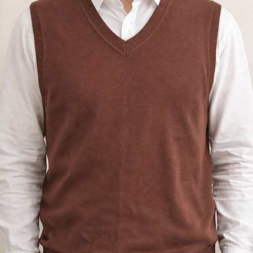 Men's 100% Cotton Vest Used, Brown Color