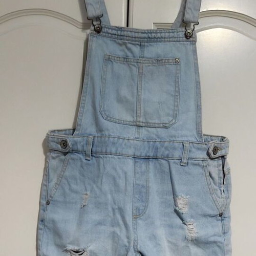 Bershka denim overalls like new, size M, blue