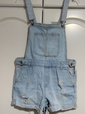 Bershka denim overalls like new, size M, blue