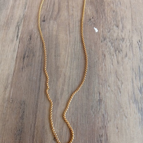 Stainless steel chain necklace 55 cm with angel wings pendant, gold color