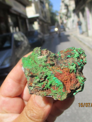 Rosazite mineral new, copper and zinc carbonate, 7 cm