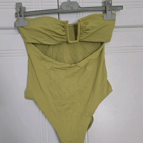 Zara one-piece swimsuit lime cut out new, size S