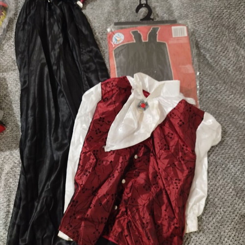 Dracula costume children like new, cape and shirt for ages 5-8