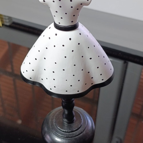 Decorative Jewelry Stand used, 1950s style mannequin with white dress