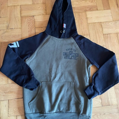 Paco & Co khaki sweatshirt with hood and pockets, like new