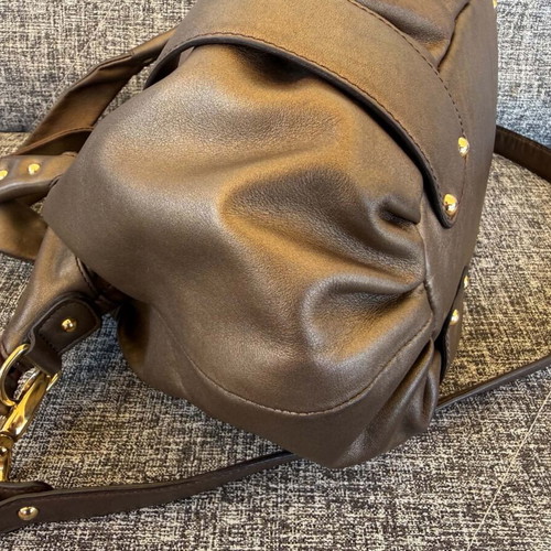 Kesslord leather shoulder bag used, brown, 26x34x12 cm