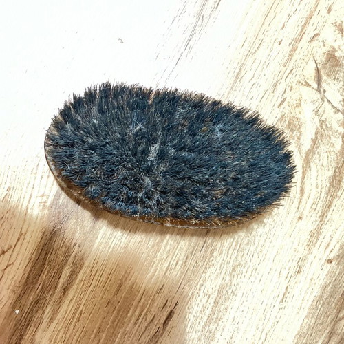 Vintage clothes brush with ornaments used, horsehair