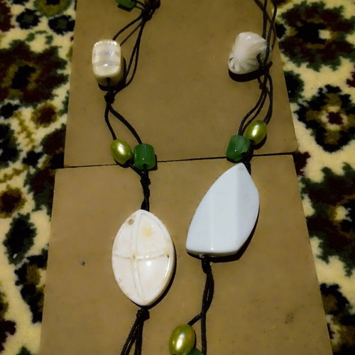 Necklace used, black and silver pendant