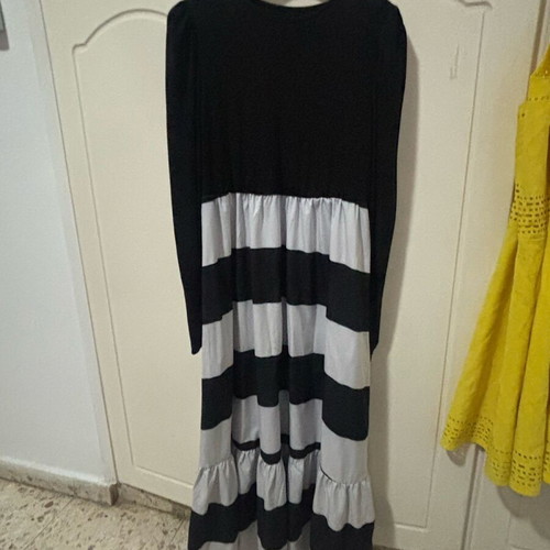 Black dress with white details like new