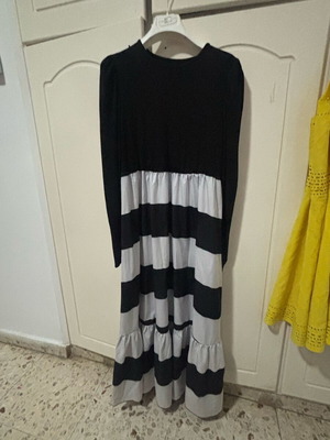 Black dress with white details like new
