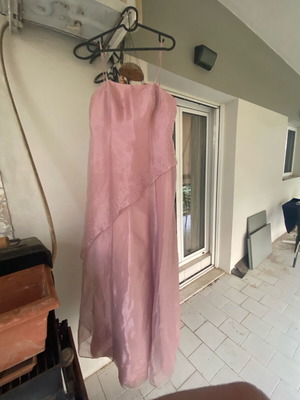 Evening dress pink with rhinestones used, size M