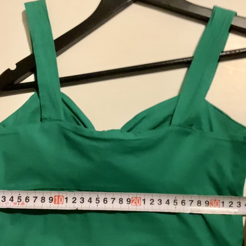 Midi dress cocktail style green cotton size XS/S like new