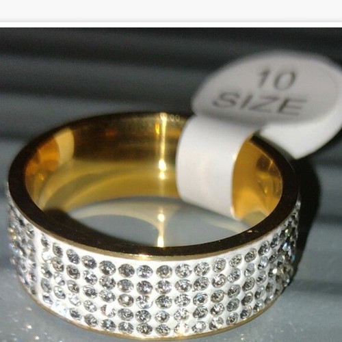 Rouger ring with 5 rows of white sapphires, new