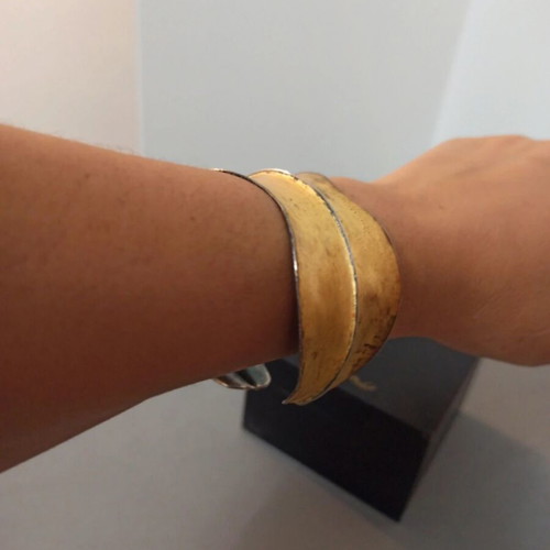 Silver bracelet like new with gold leaf coating