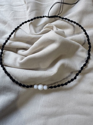 Macrame choker necklace with natural matte agate, new