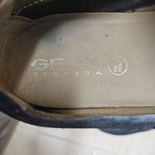 Geox men's suede loafers used, grey, size 43, leather insole