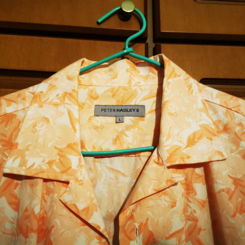 Peter Hadley summer shirt used, size large, orange